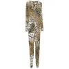Roberto Cavalli Leopard-print Playsuit In Beige
