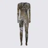Roberto Cavalli Brown Jumpsuits In Animal Print