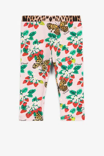 Roberto Cavalli Butterfly And Strawberry-print Leggings In Pink