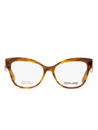 Roberto Cavalli Butterfly Rc5080 Nievole Eyeglasses Woman Eyeglass Frame Brown Size