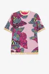 Roberto Cavalli Butterfly-print Dress In Fuchsia