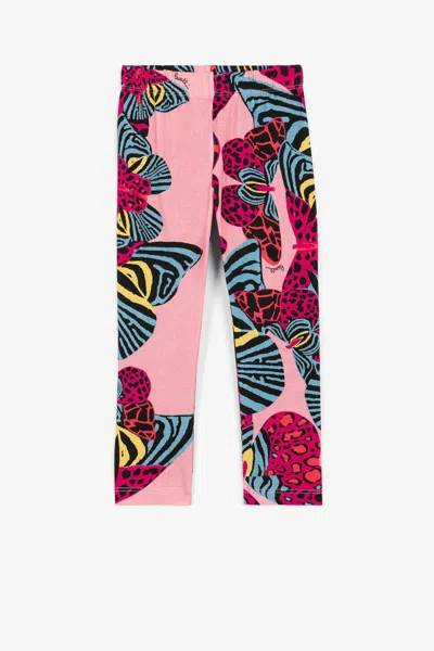Roberto Cavalli Butterfly-print Leggings In Pink