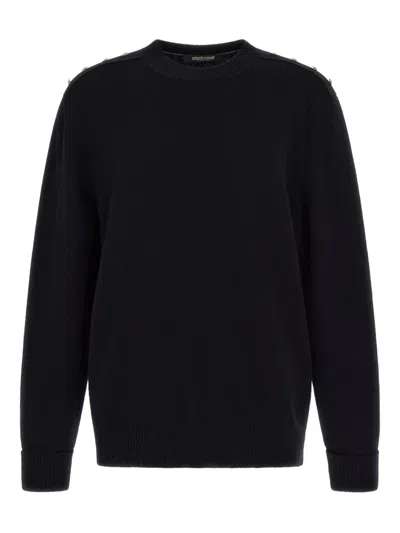 Roberto Cavalli Button-detailing Jumper In Black