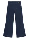 Roberto Cavalli Button-embellished Denim Trousers In Blue