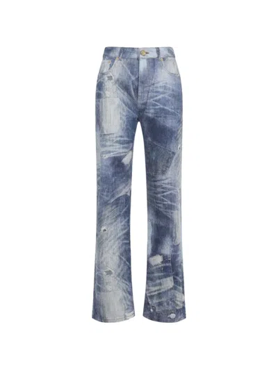 Roberto Cavalli Denim Trousers Five Pockets Belt Loops In Blue