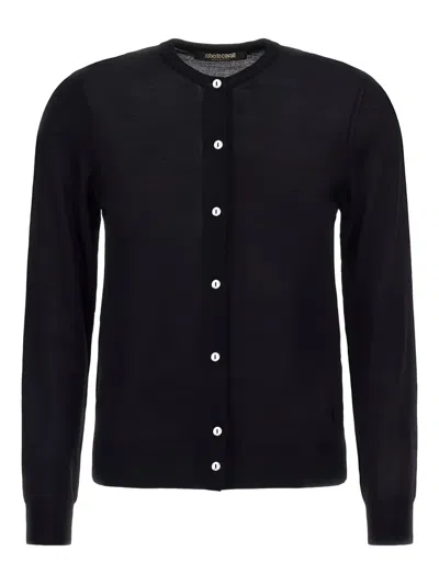 ROBERTO CAVALLI BUTTON-FRONT WOOL CARDIGAN