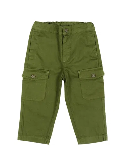 Roberto Cavalli Babies' Buttoned Cargo Pants In Green