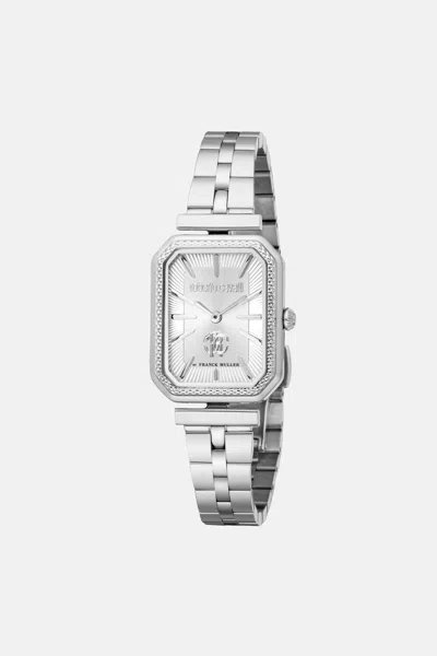 Roberto Cavalli By Franck Muller Logo Watch In Silver