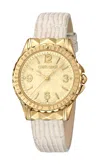 Roberto Cavalli By Franck Muller Roberto Cavalli Women's Champagne Dial Beige Leather Watch In Beige