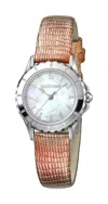 Roberto Cavalli By Franck Muller Roberto Cavalli Women's White Mother Of Pearl Dial Pink Leather Watch In Pink