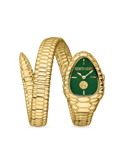 Roberto Cavalli By Franck Muller Women's 24mm Stainless Steel Bracelet Watch In Dark Green