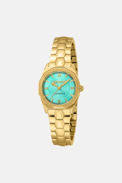 Roberto Cavalli By Frank Muller Logo Watch In Gold