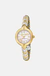 Roberto Cavalli By Frank Muller Logo Watch In Silver/gold