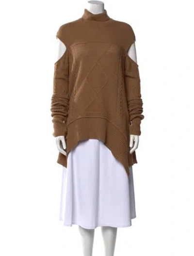Pre-owned Roberto Cavalli Camel Hair Turtleneck Sweater In Brown
