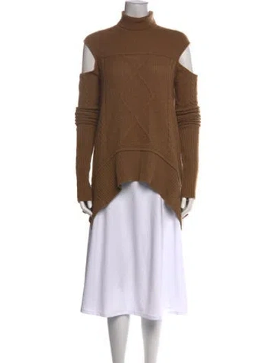 Pre-owned Roberto Cavalli Camel Hair Turtleneck Sweater In Brown