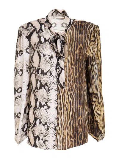 Roberto Cavalli Beige Tech Fabric Shirt