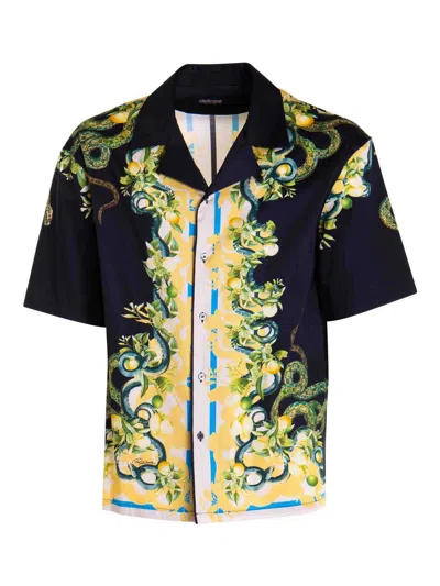 Roberto Cavalli Cotton Shirt In Multicolour