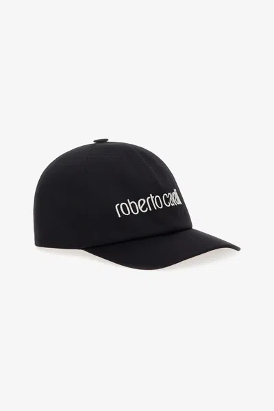 Roberto Cavalli Cap With Logo In Black