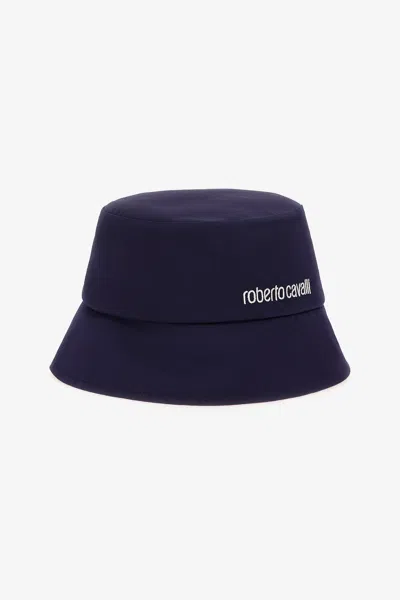 Roberto Cavalli Cap With Logo In Blue