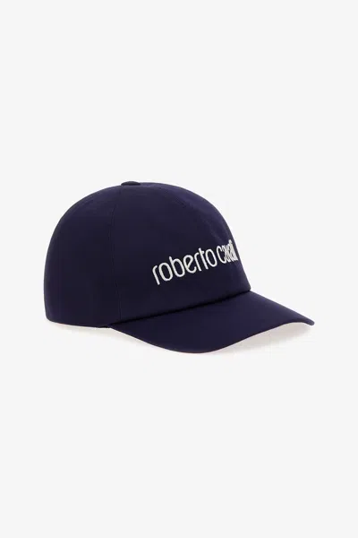 Roberto Cavalli Cap With Logo In Blue