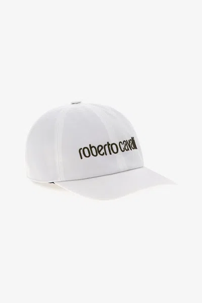 Roberto Cavalli Cap With Logo In White
