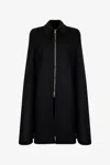 Roberto Cavalli Zip-front Shoulder-padded Cape In Black