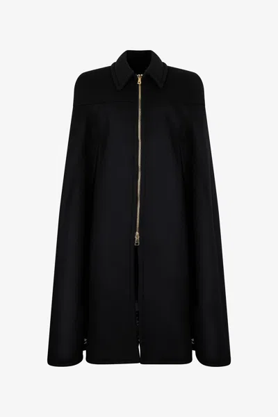 Roberto Cavalli Cape With Zipper In Black
