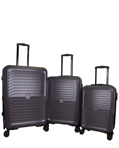 Roberto Cavalli Carbon Fiber 3pc Expandable Luggage Set In Purple