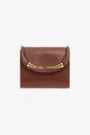 Roberto Cavalli Card Case With Fang Clasp In Brown
