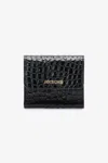 Roberto Cavalli Cardholder With Crocodile Print In Black