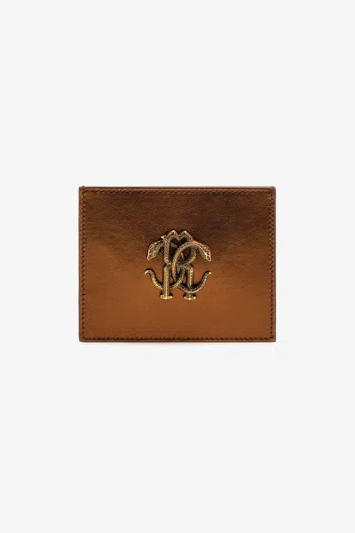 Roberto Cavalli Cardholder With Monogram Rc In Brown
