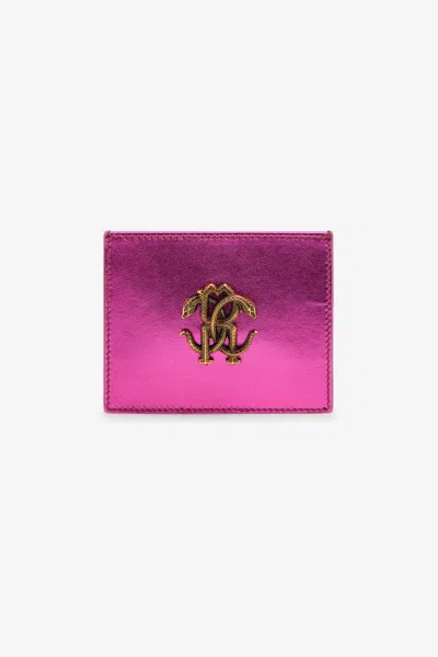 Roberto Cavalli Cardholder With Monogram Rc In Pink