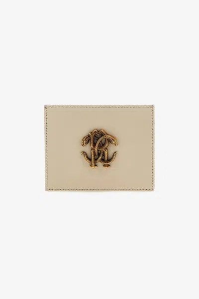 Roberto Cavalli Cardholder With Monogram Rc In Neutral