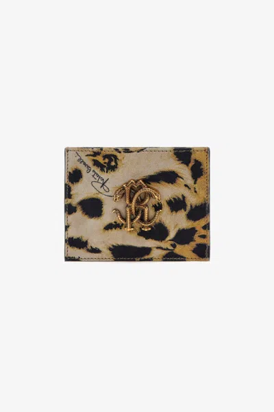 Roberto Cavalli Cardholder With Monogram Rc In Light Brown