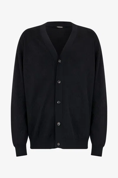 Roberto Cavalli Rc Motif Cardigan In Black