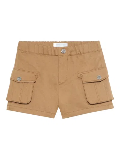 Roberto Cavalli Babies' Cargo Pocket Shorts In Brown