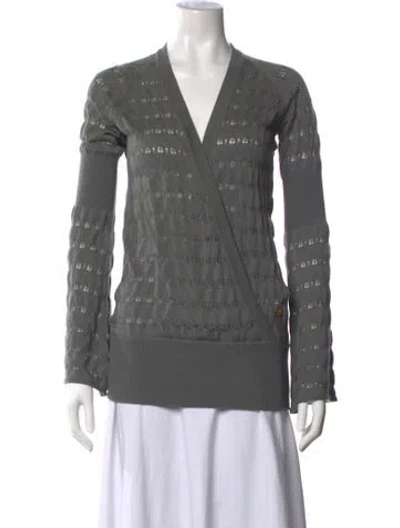 Pre-owned Roberto Cavalli Cashmere Patterned Sweater In Grey