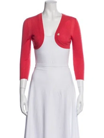 Pre-owned Roberto Cavalli Cashmere V-neck Sweater In Pink
