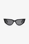 Roberto Cavalli Cat-eye Shape Sunglasses With Scale Effect Temples In Black