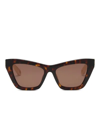 Roberto Cavalli Cat-eye Sunglasses In Avana Lucida 743y