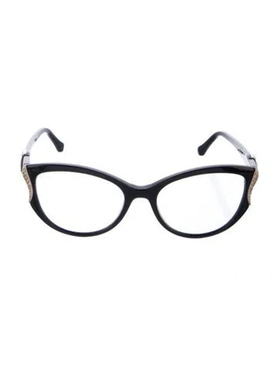 Pre-owned Roberto Cavalli Cat-eye Eyeglasses In Black