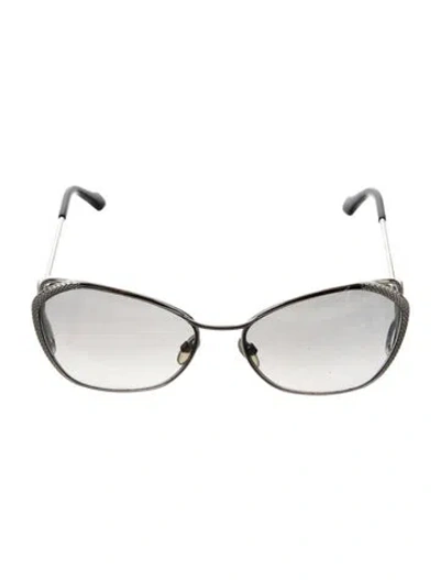 Pre-owned Roberto Cavalli Cat-eye Gradient Sunglasses In Silver