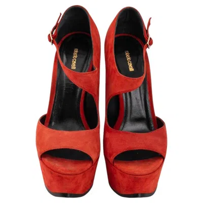 Pre-owned Roberto Cavalli Cavalli Suede Pumps In Red