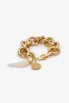Roberto Cavalli Chain-link Bracelet In Bianco/oro