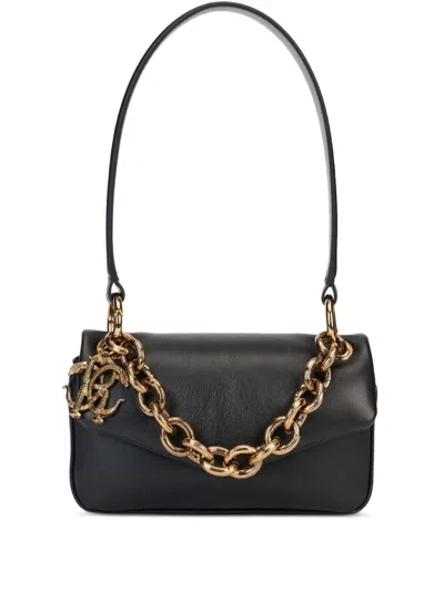 Roberto Cavalli Chain-charm Shoulder Bag In Black