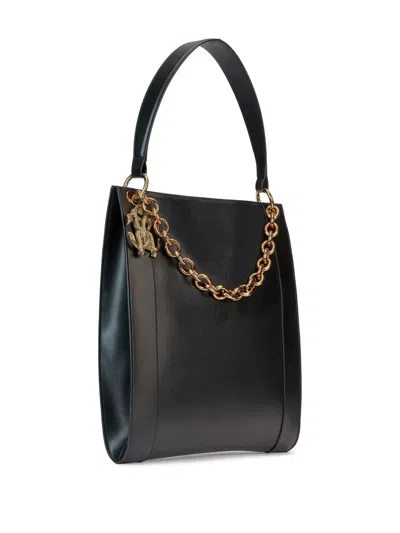 Roberto Cavalli Chain-charm Shoulder Bag In Black