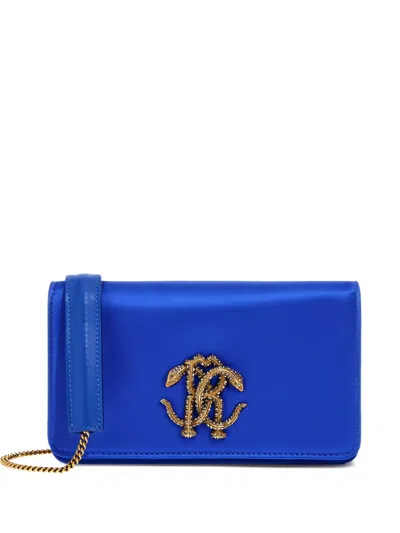Roberto Cavalli Chain-detail Shoulder Bag In Blue