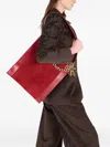 Roberto Cavalli Chain-embellished Suede Shoulder Bag In Red