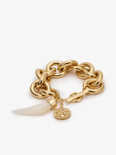 Roberto Cavalli Chain-link Bracelet In Bianco/oro