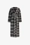 Roberto Cavalli Checked Belted Coat In Black/white